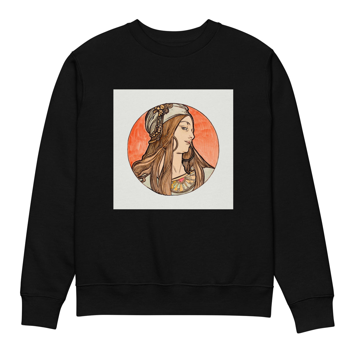 Black Sweater Stained Glass Fouquet Mucha VIII Premium