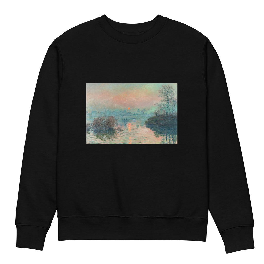 Black Sweater Sun Setting On The Seine At Lavacourt Claude Monet High Resolution Famous Painting Premium
