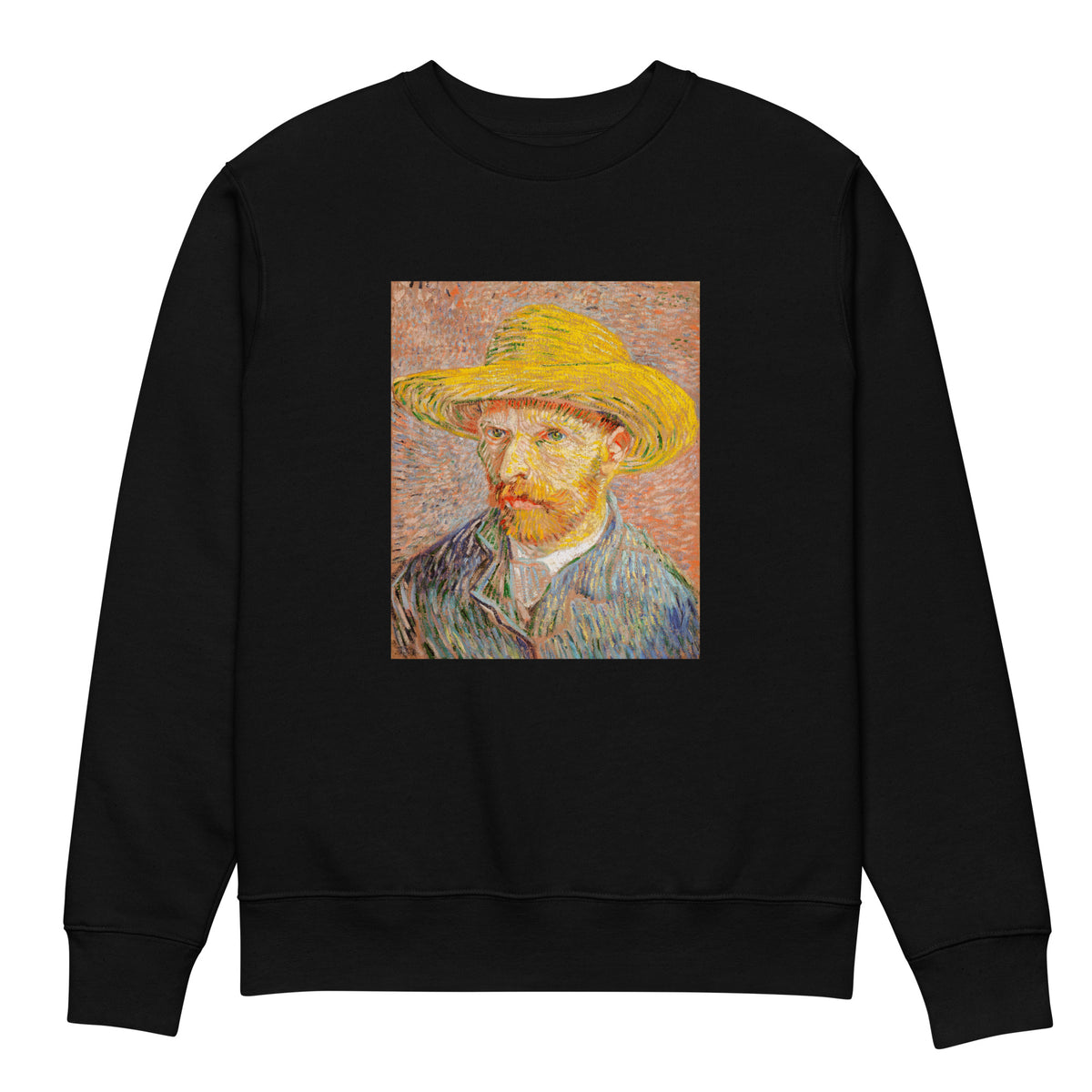 Black Sweater Self-Portrait With A Straw Hat Premium
