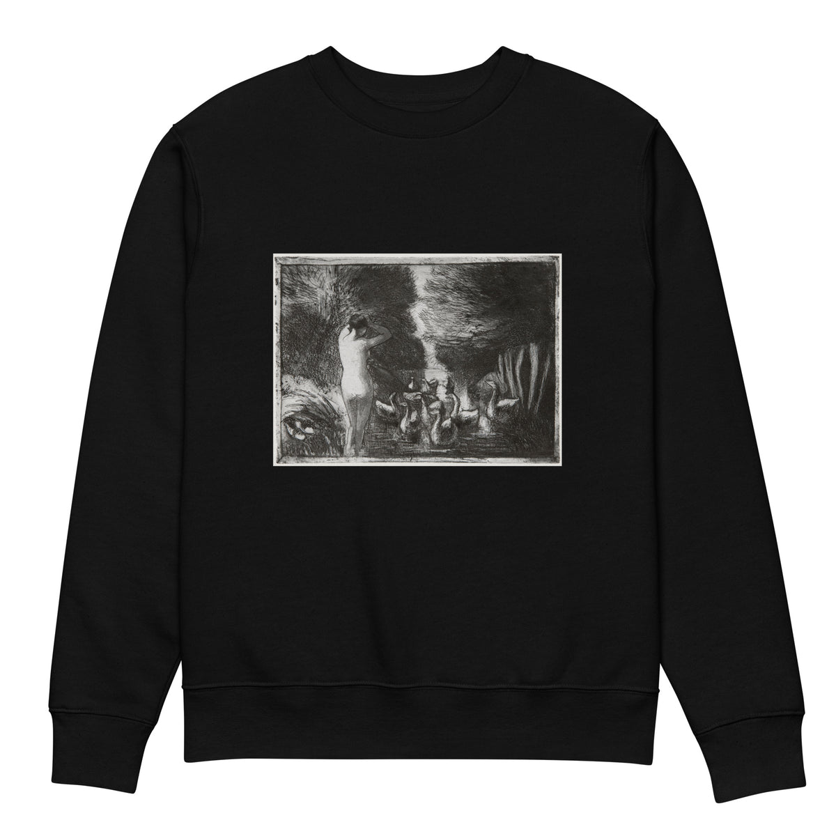 Black Sweater Bather With Geese Premium