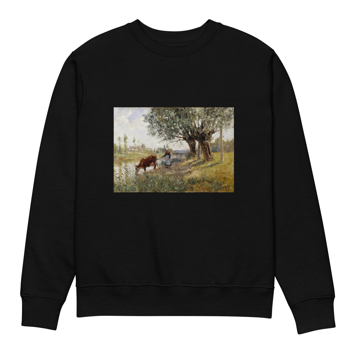 Black Sweater Countryside Near Grez-Sur-Loing Painting In High Resolution Premium