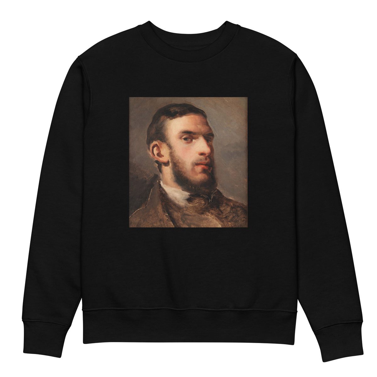 Black Sweater Self-Portrait Painting In High Resolution Premium