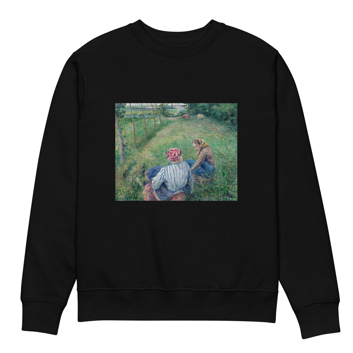 Black Sweater Young Peasant Girls Resting In The Fields Near Pontoise Premium