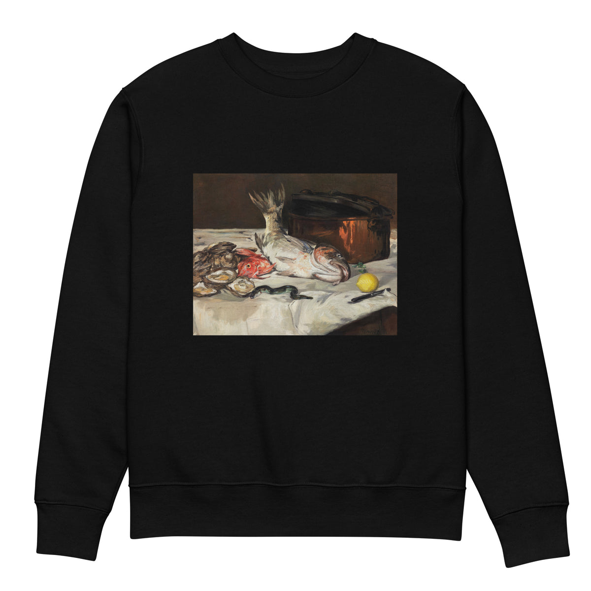 Black Sweater Fish Still Life Premium