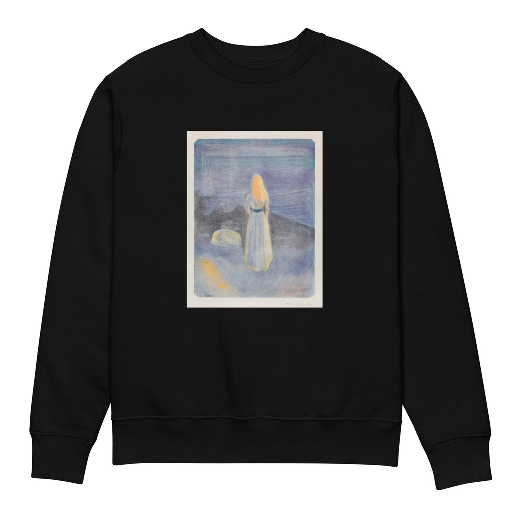Black Sweater Young Woman On The Beach Premium
