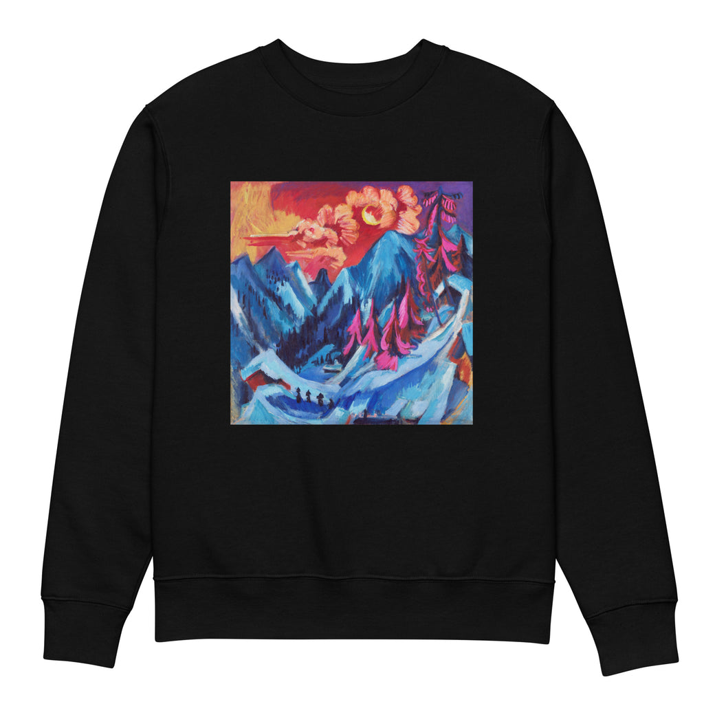 Black Sweater Winter Landscape In Moonlight Premium