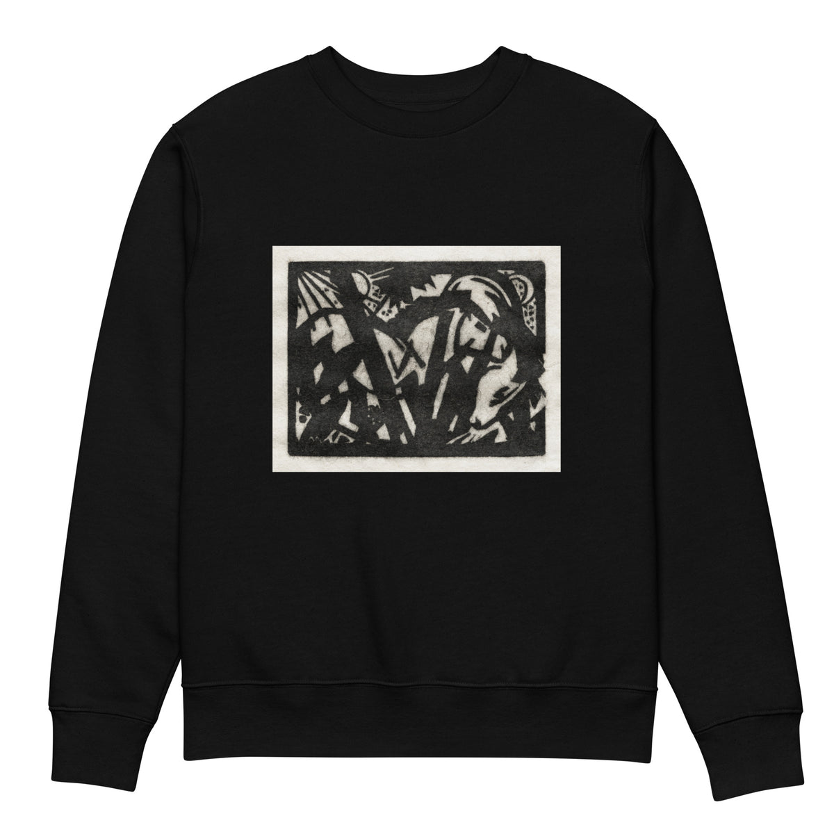 Black Sweater Horse Print Premium
