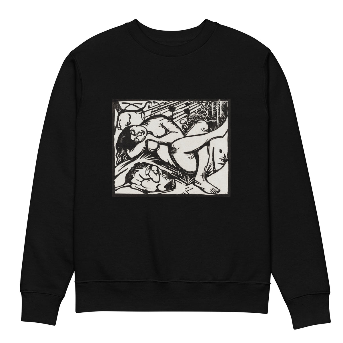 Black Sweater Sleeping Shepherdess Print Premium