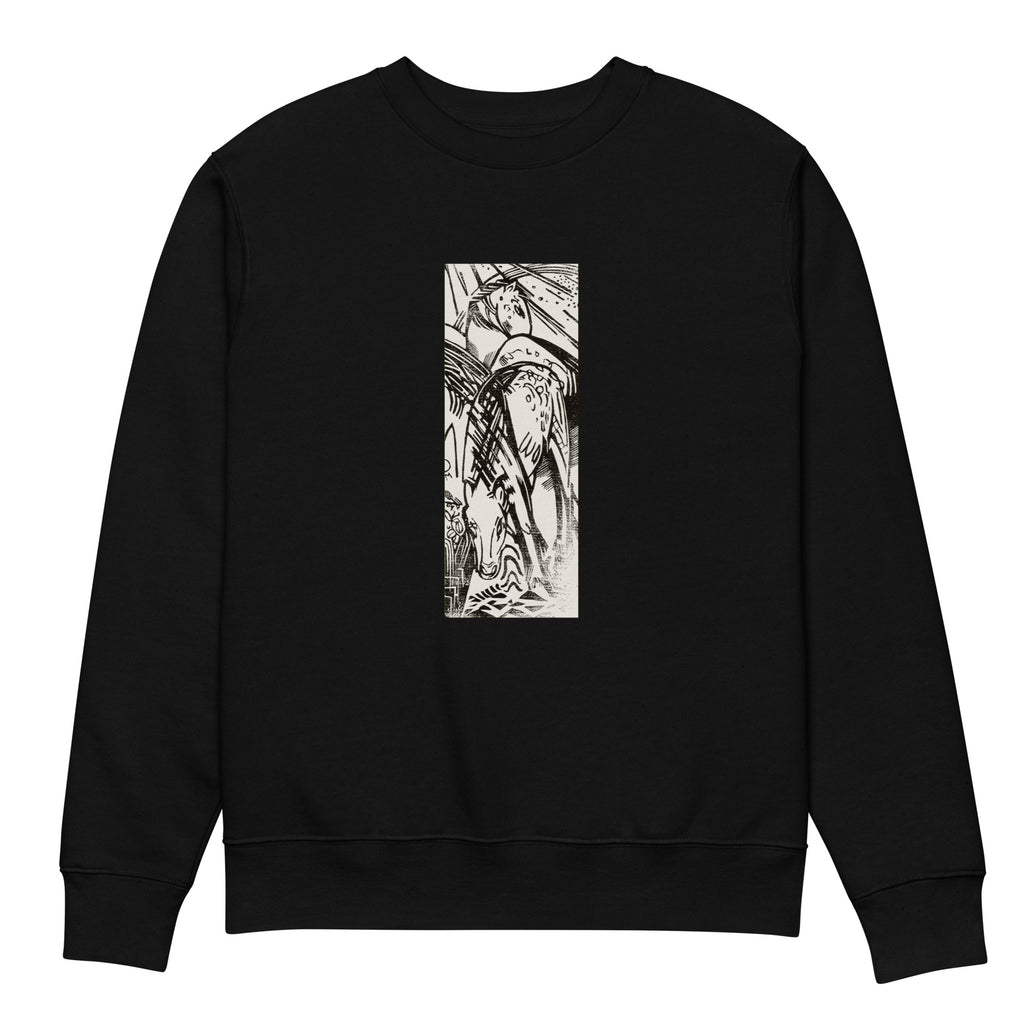 Black Sweater Horses Print Premium