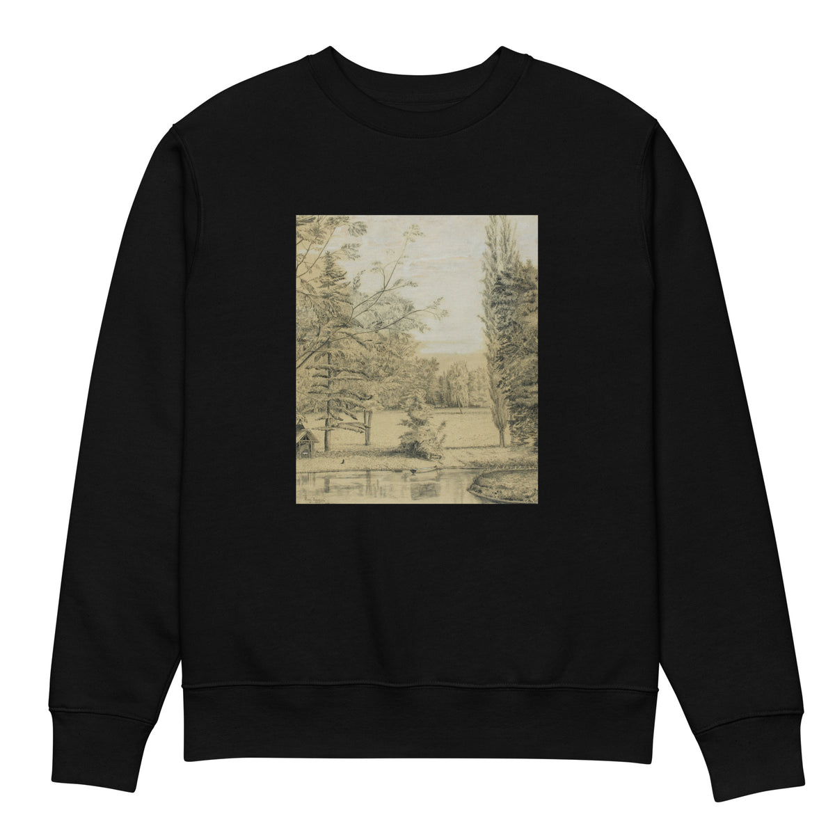 Black Sweater River And Park Landscape Premium
