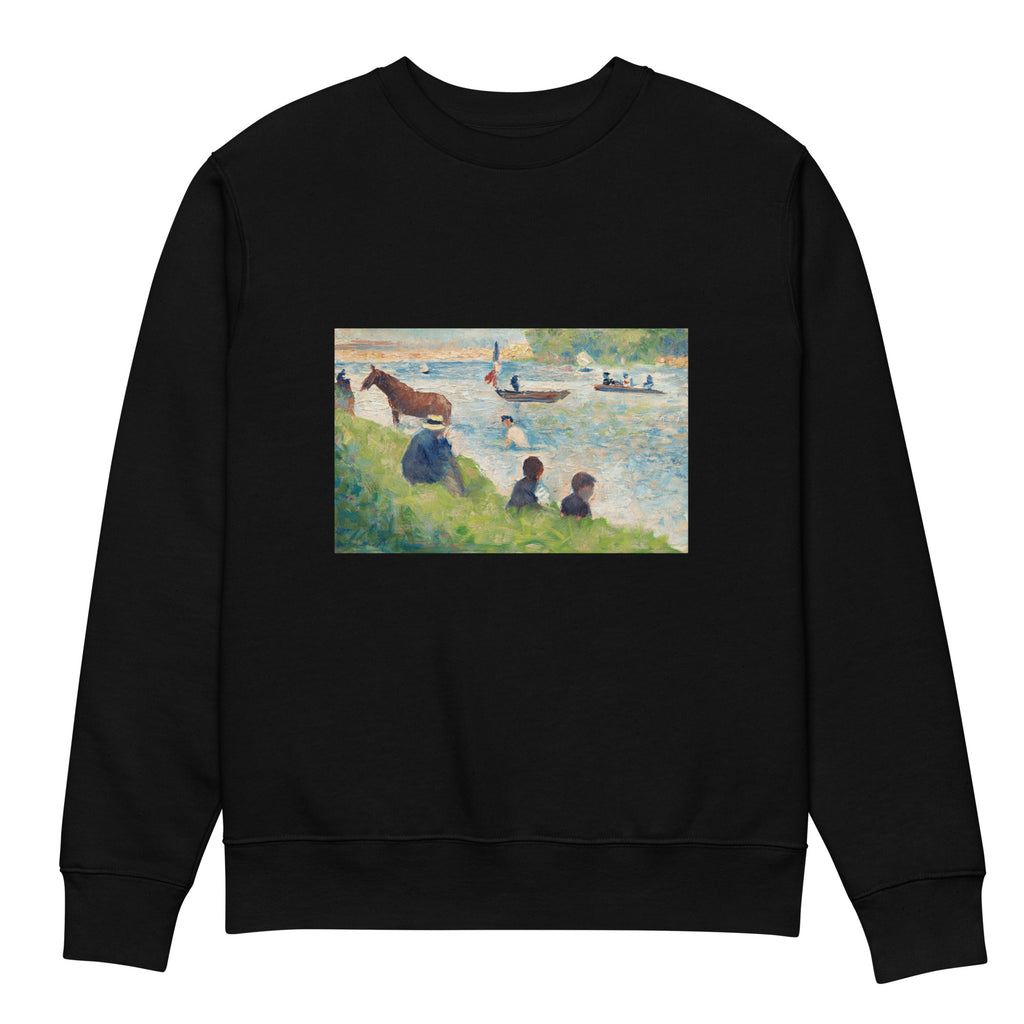 Black Sweater Horse And Boats Study For Bathers At Asnieres Premium