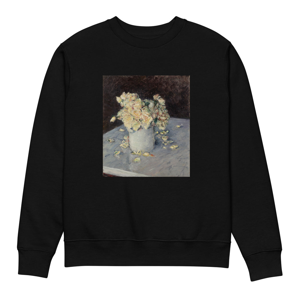 Black Sweater Yellow Roses In A Vase Premium