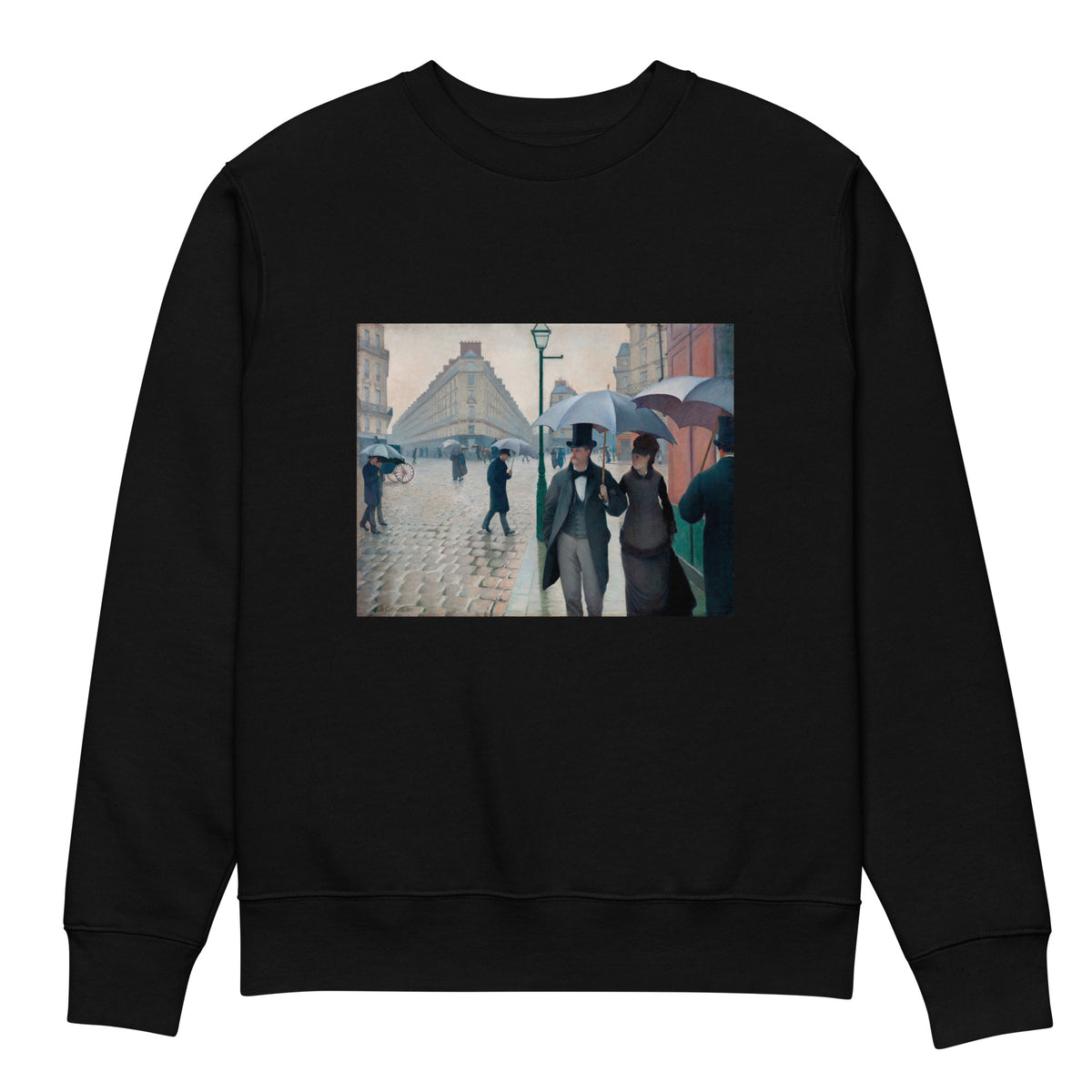 Black Sweater Paris Street Rainy Day Premium
