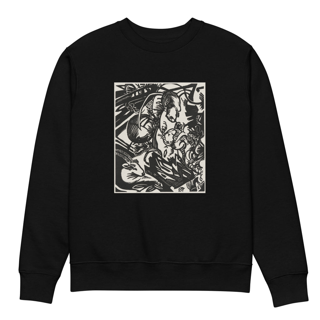 Black Sweater Animal Legend Tierlegende Print Premium