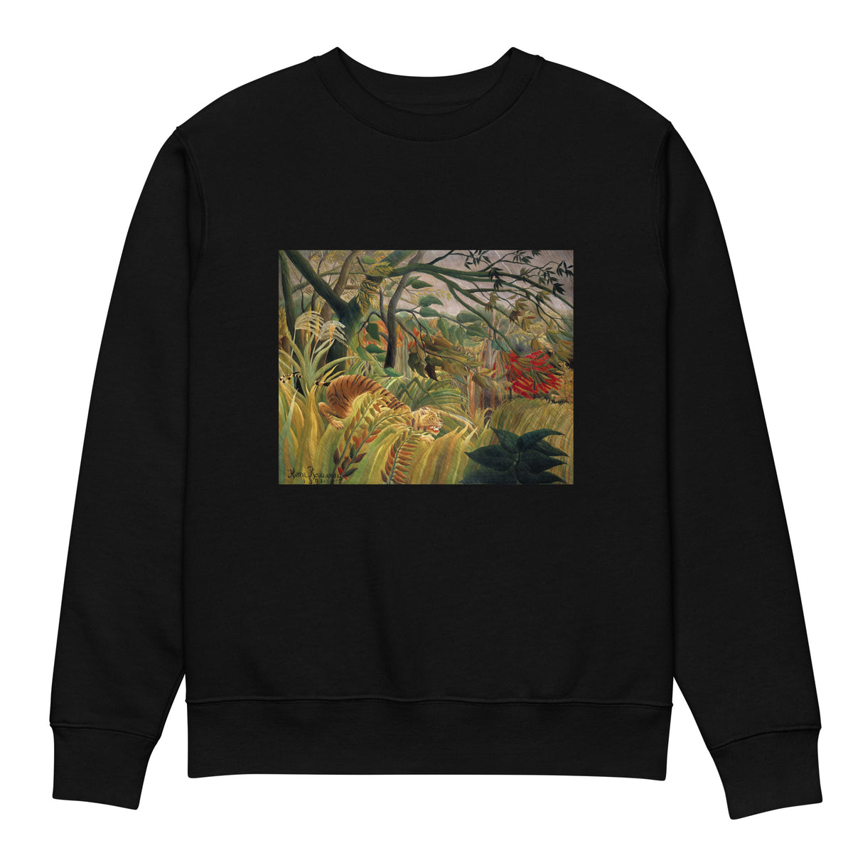 Black Sweater Henri Rousseau Tiger In A Tropical Storm Famous Painting Premium