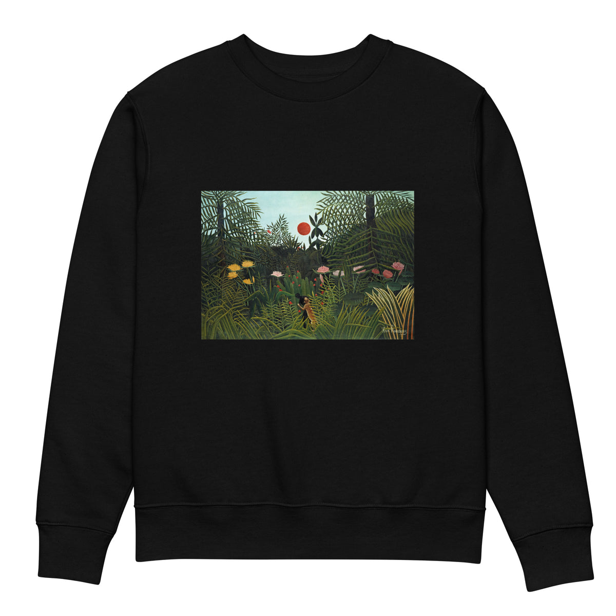 Black Sweater Henri Rousseau Virgin Forest With Sunset Famous Painting Premium
