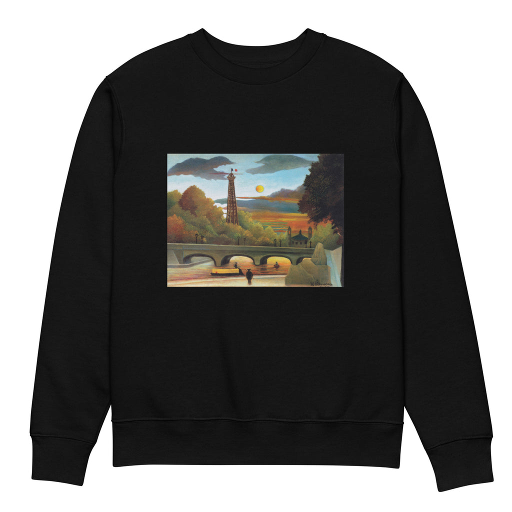 Black Sweater Henri Rousseau Seine And Eiffel-Tower In The Sunset Famous Painting Premium