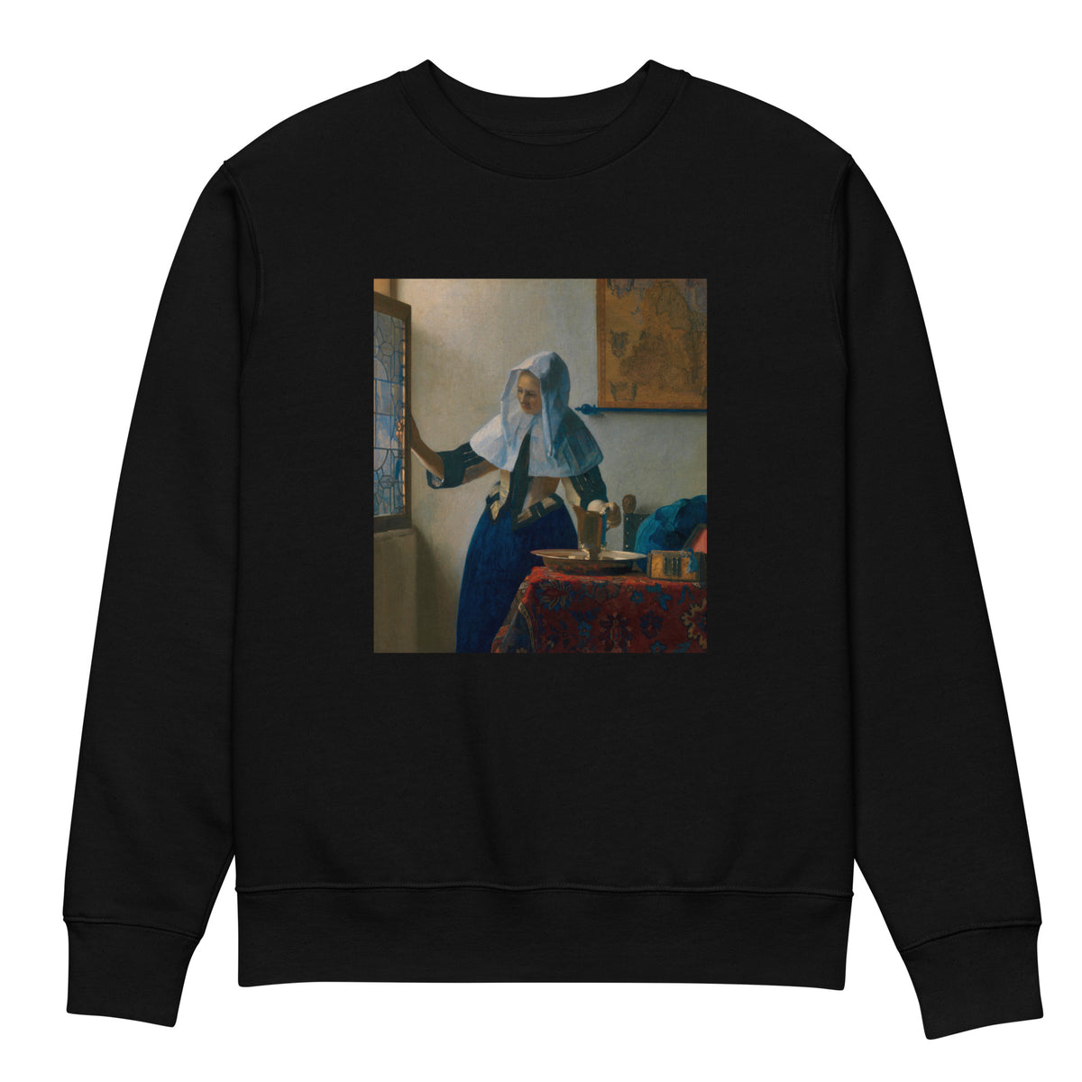 Black Sweater Young Woman With A Water Pitcher Premium