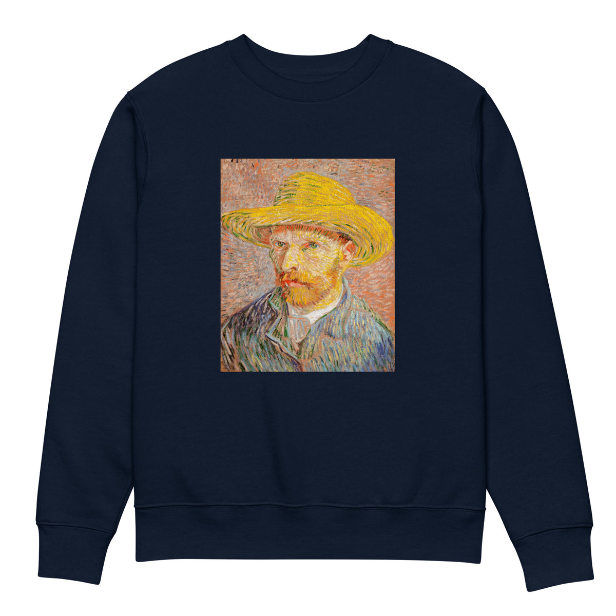 Navy Sweater Self-Portrait With A Straw Hat Premium