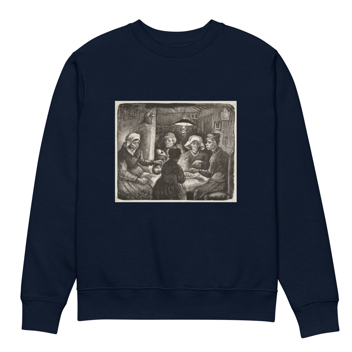 Navy Sweater Composition Lithograph Of The Potato Eaters De Aardappeleters 1885 Premium