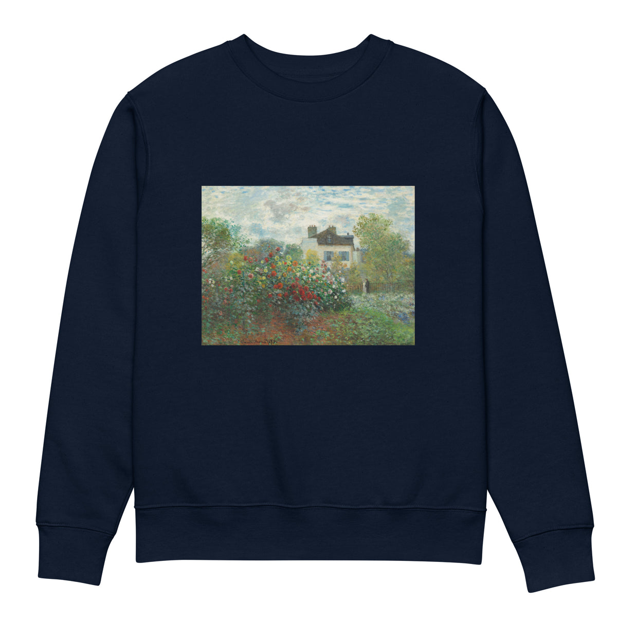 Navy Sweater The Artist S Garden In Argenteuil A Corner Of The Garden With Dahlias Premium