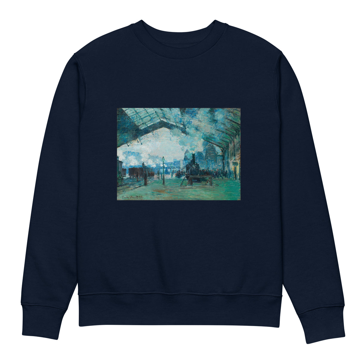 Navy Sweater Arrival Of The Normandy Train Gare Saint-Lazare Premium