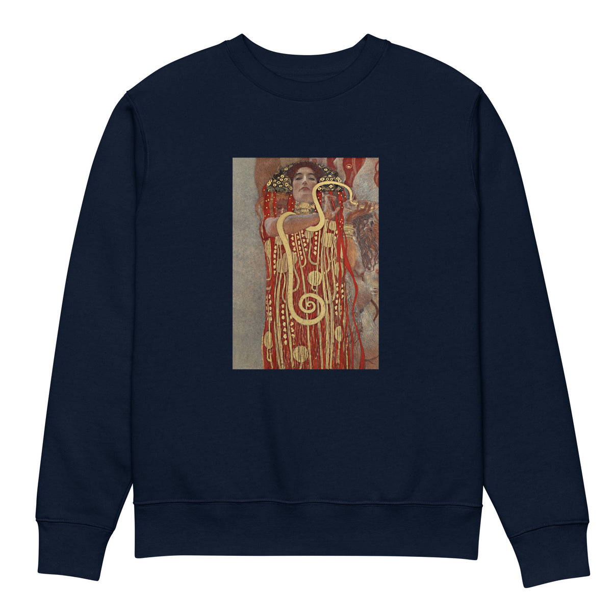 Navy Sweater Gustav Klimt Hygieia Famous Painting Premium