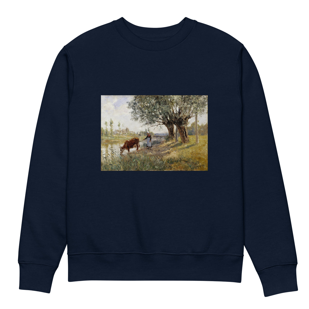 Navy Sweater Countryside Near Grez-Sur-Loing Painting In High Resolution Premium