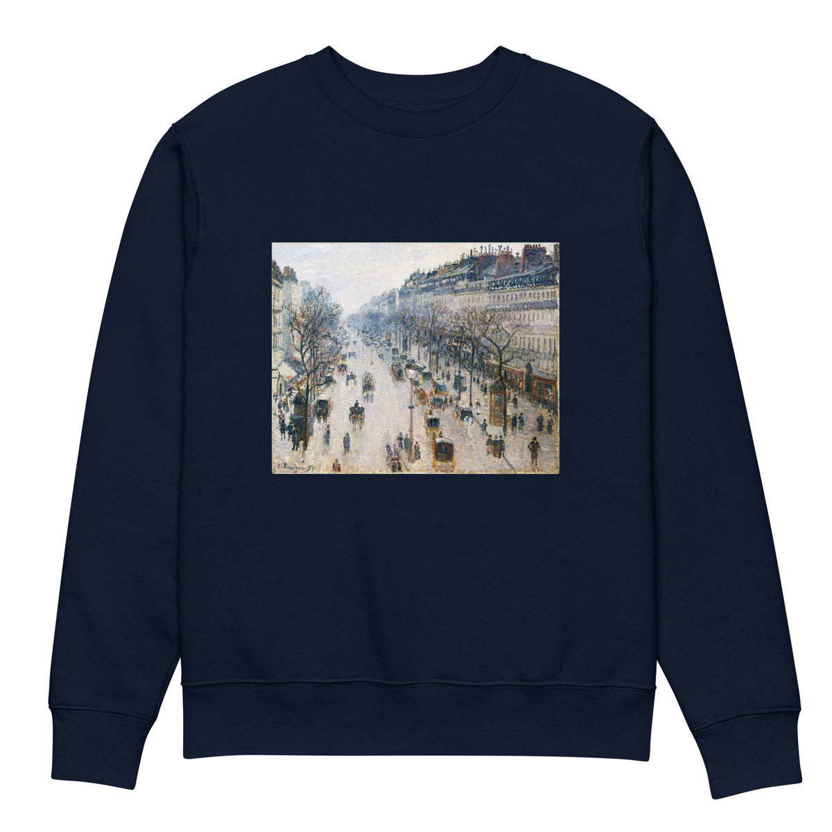 Navy Sweater The Boulevard Montmartre On A Winter Morning Premium