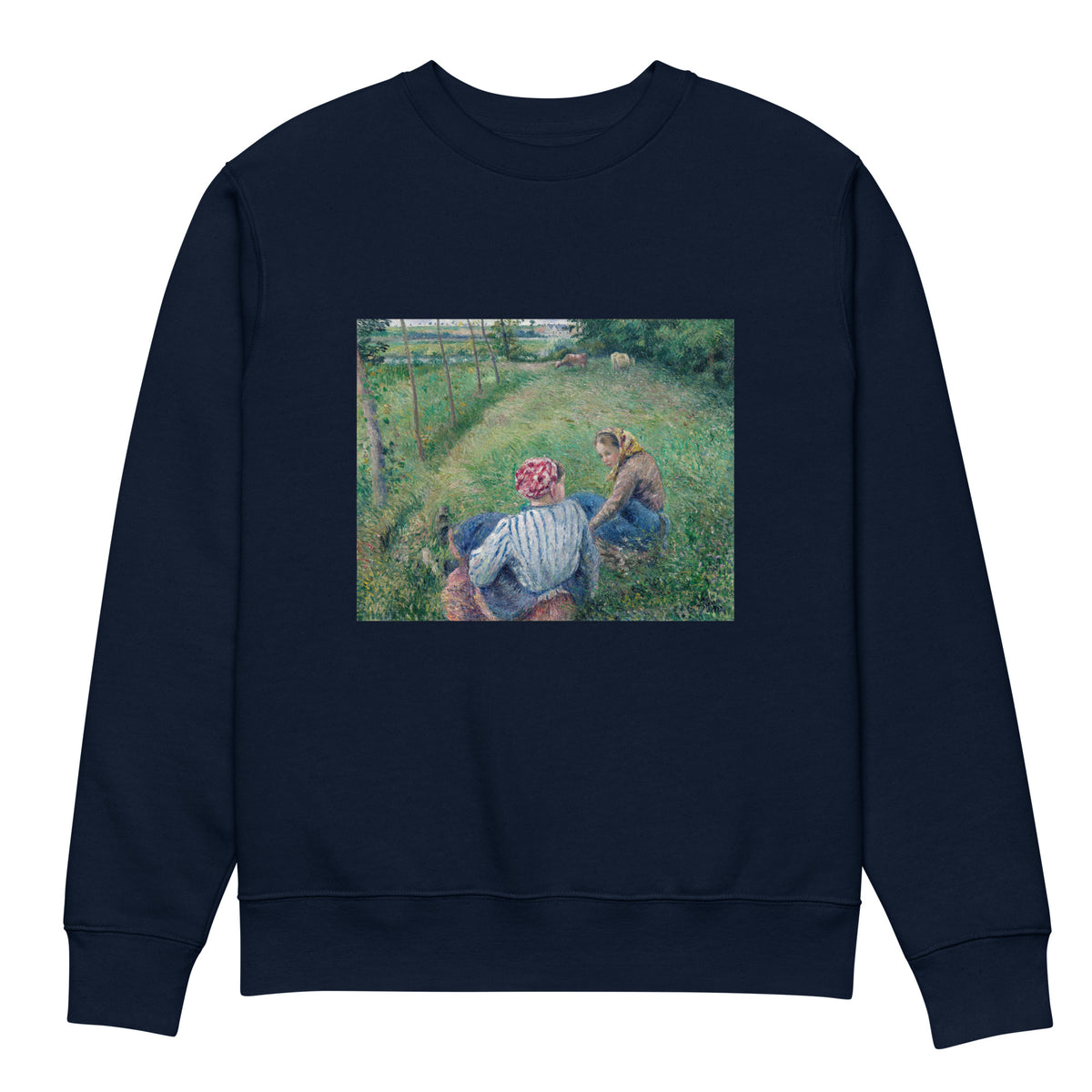 Navy Sweater Young Peasant Girls Resting In The Fields Near Pontoise Premium