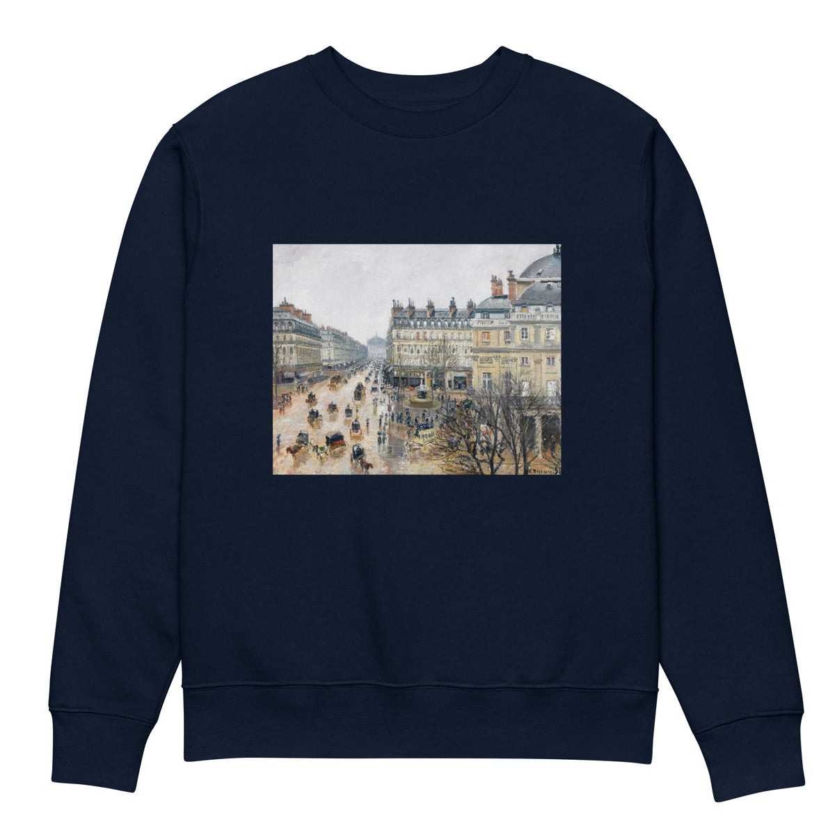 Navy Sweater French Theater Square Paris Painting In High Resolution Premium