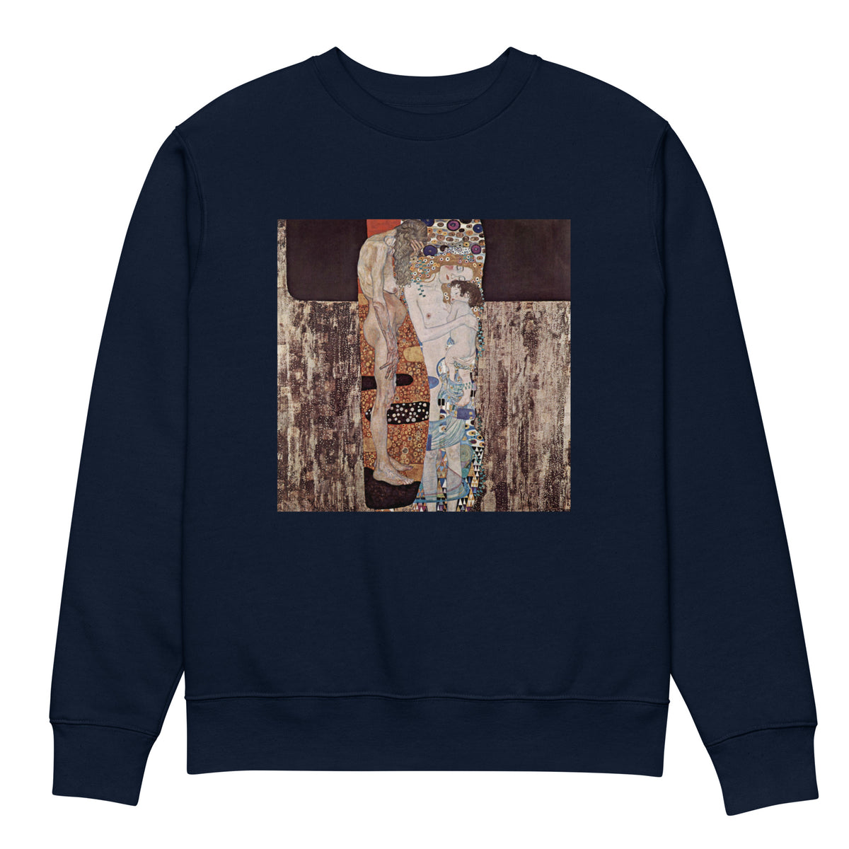 Navy Sweater Gustav Klimt The Three Ages Of The Woman Famous Painting Premium
