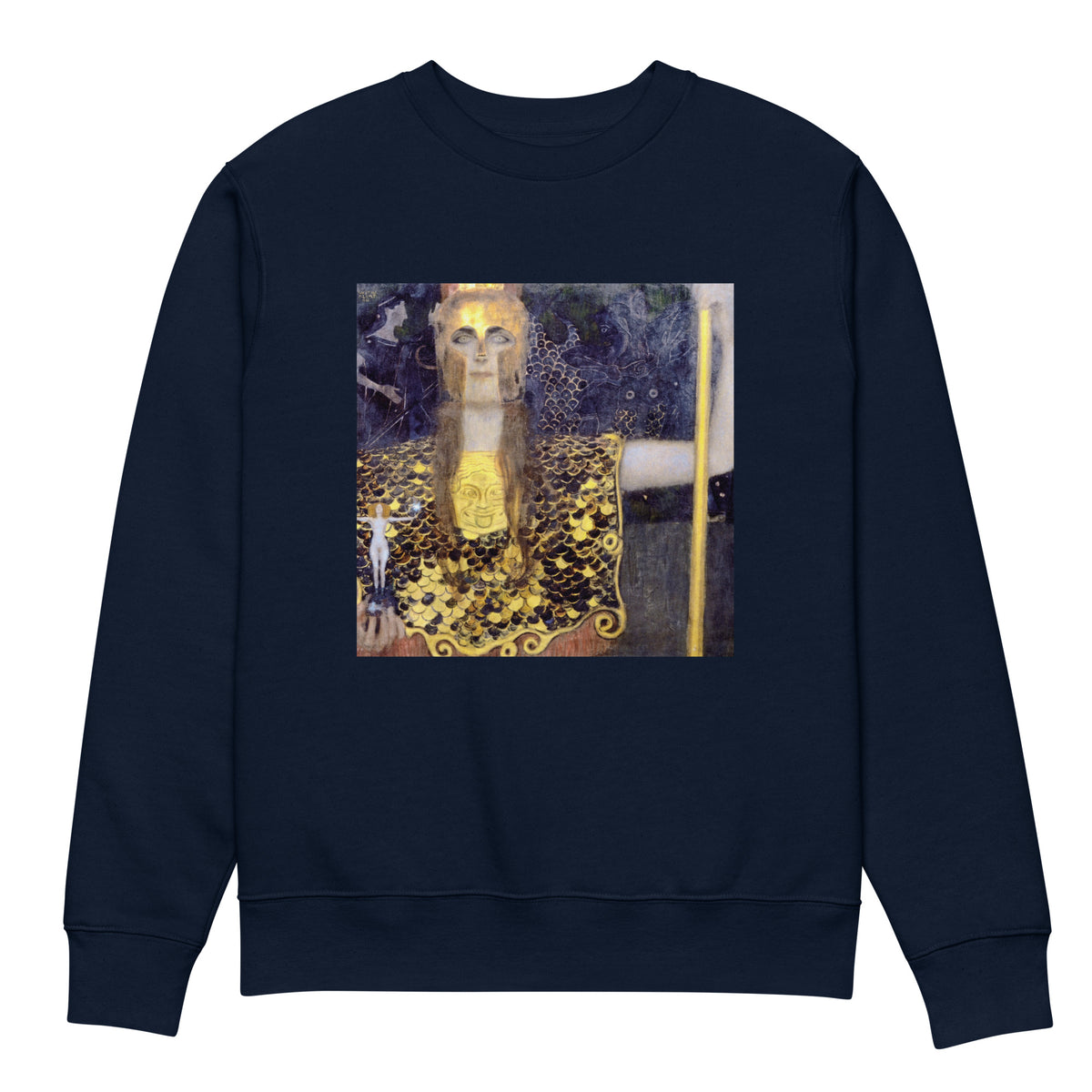 Navy Sweater Gustav Klimt Pallas Athena Famous Painting Premium