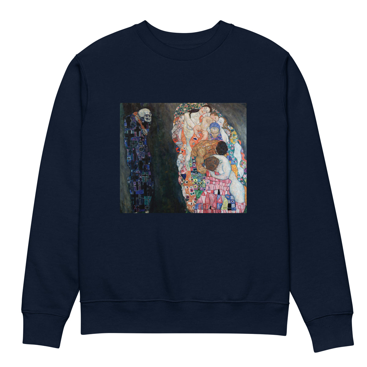 Navy Sweater Gustav Klimt Death And Life Famous Painting Premium