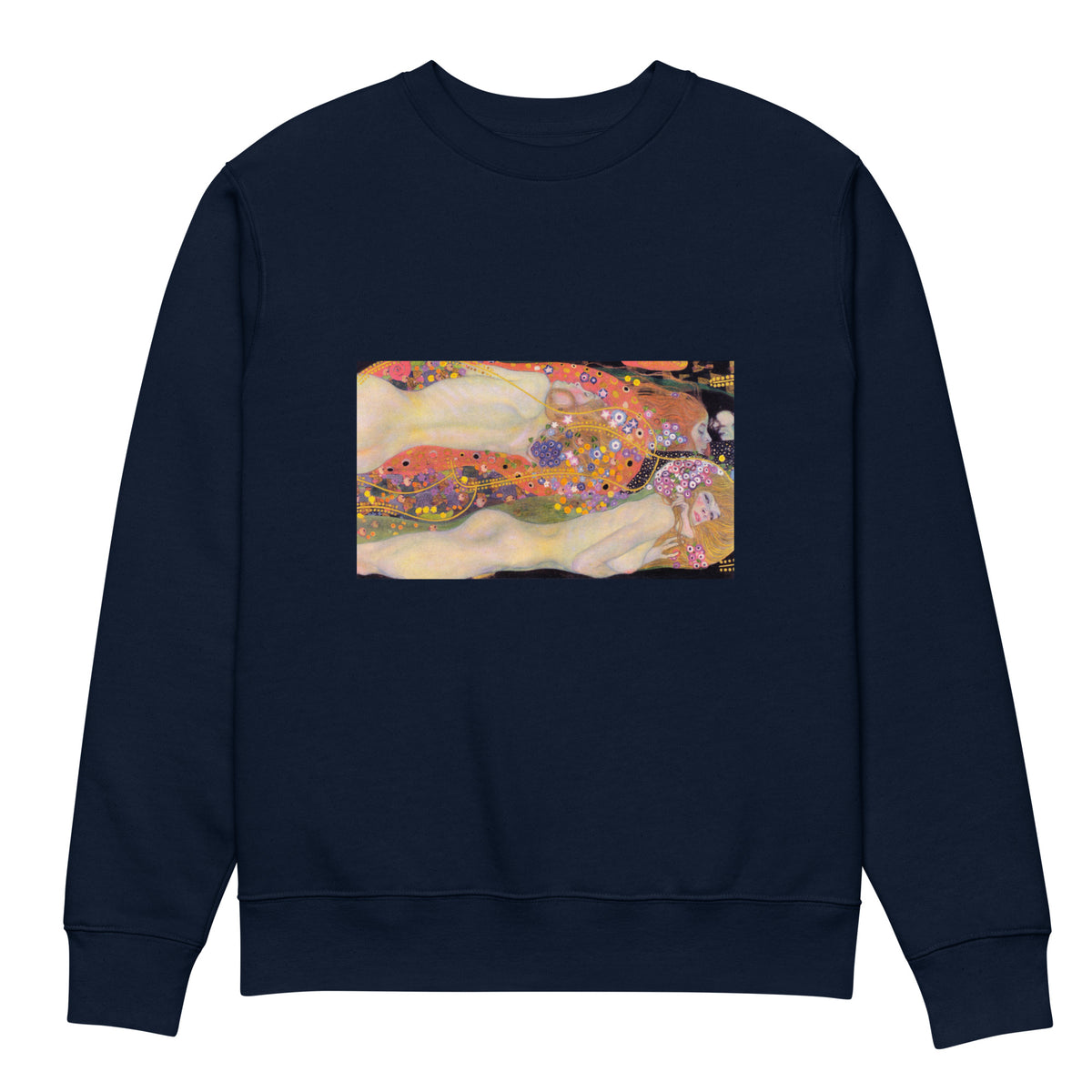 Navy Sweater Gustav Klimt Water Serpents II Famous Painting Premium