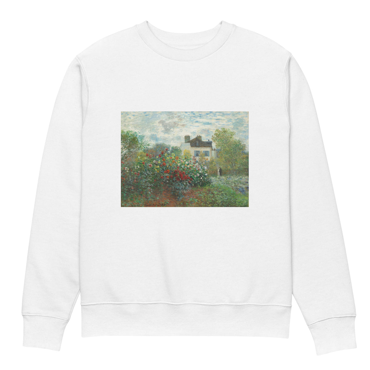 White Sweater The Artist S Garden In Argenteuil A Corner Of The Garden With Dahlias Premium