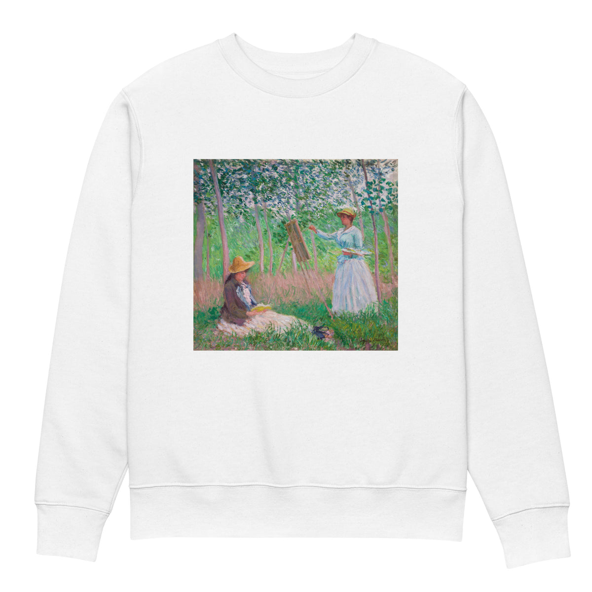 White Sweater In The Woods At Giverny Blanche Hoschede At Her Easel With Suzanne Hoschede Reading Premium