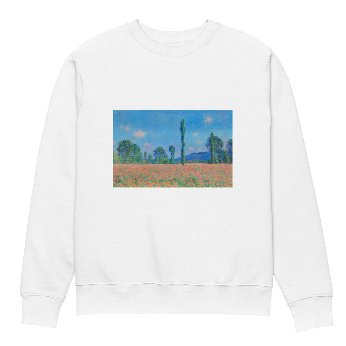 White Sweater Poppy Field Giverny Premium
