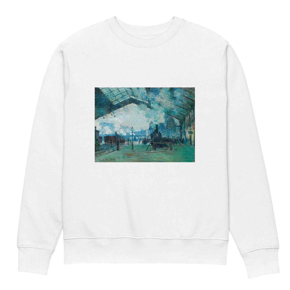 White Sweater Arrival Of The Normandy Train Gare Saint-Lazare Premium