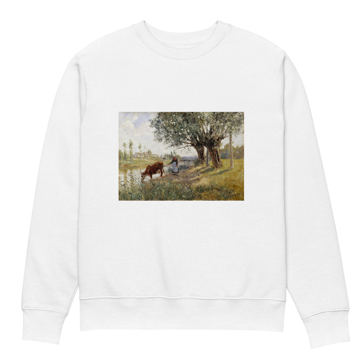 White Sweater Countryside Near Grez-Sur-Loing Painting In High Resolution Premium