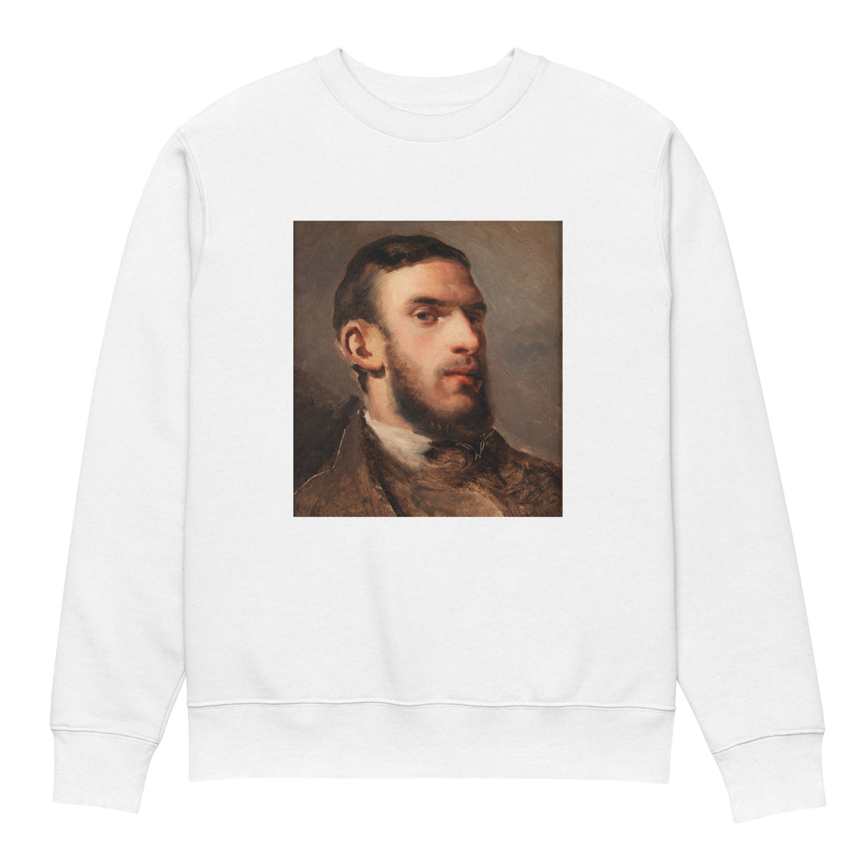 White Sweater Self-Portrait Painting In High Resolution Premium