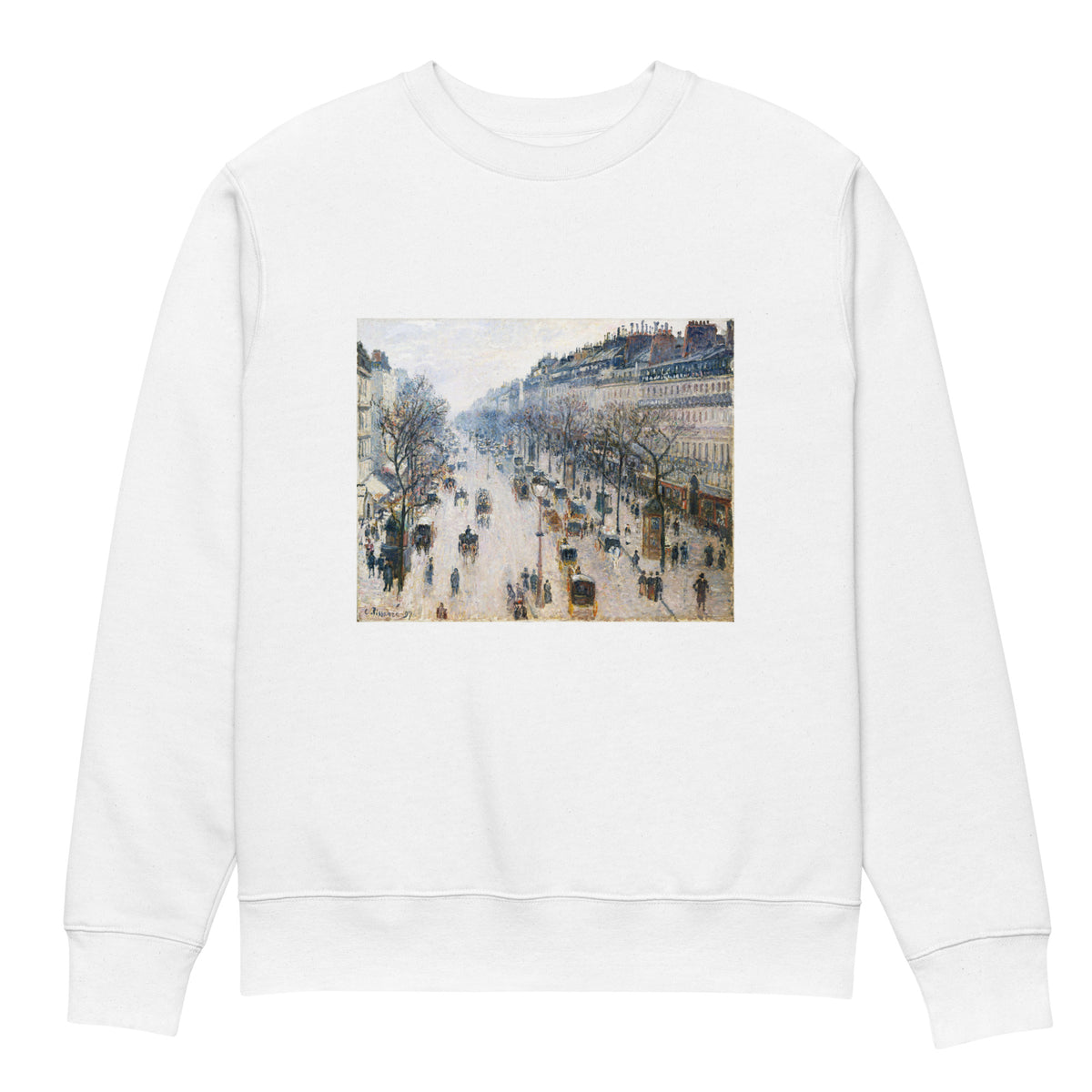 White Sweater The Boulevard Montmartre On A Winter Morning Premium