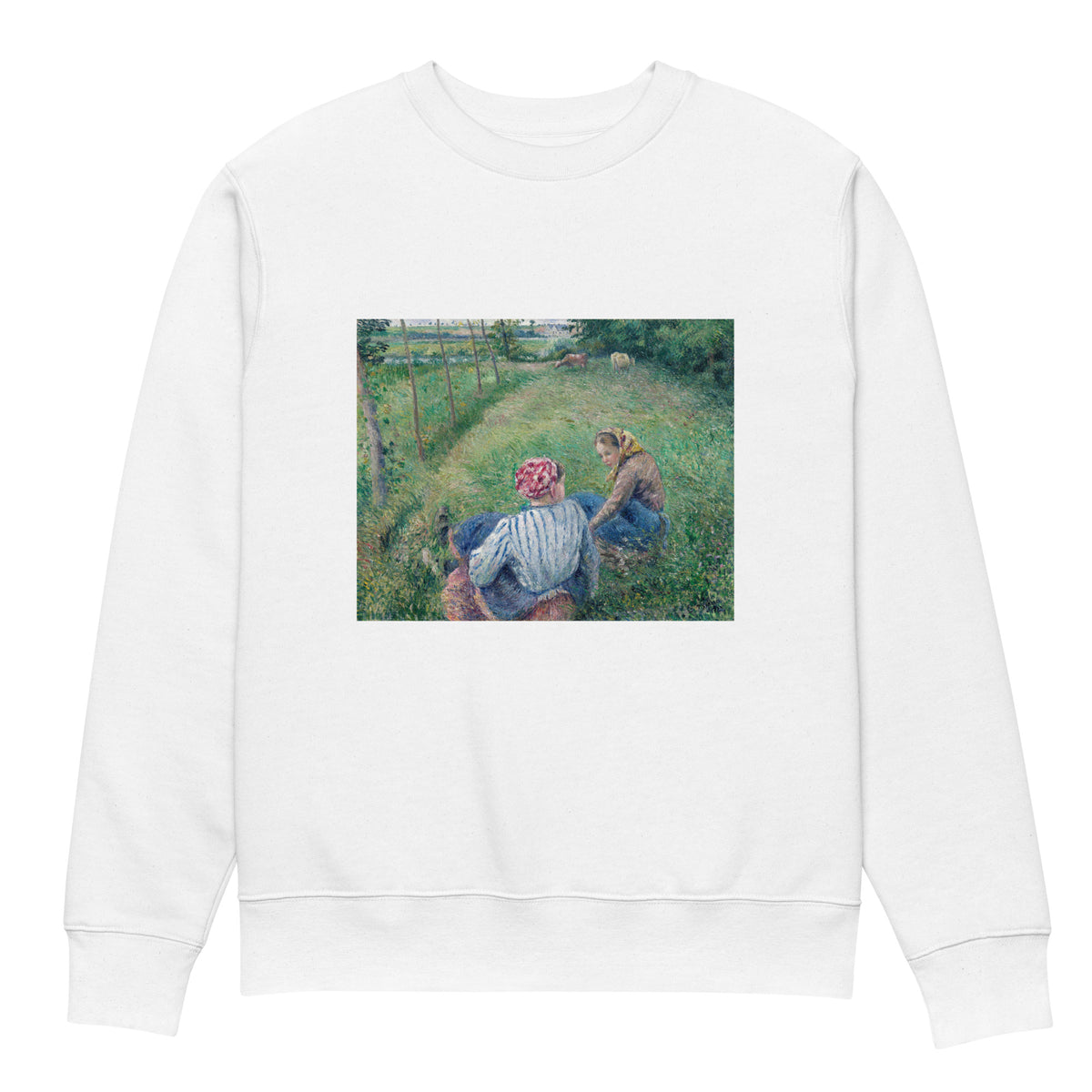 White Sweater Young Peasant Girls Resting In The Fields Near Pontoise Premium