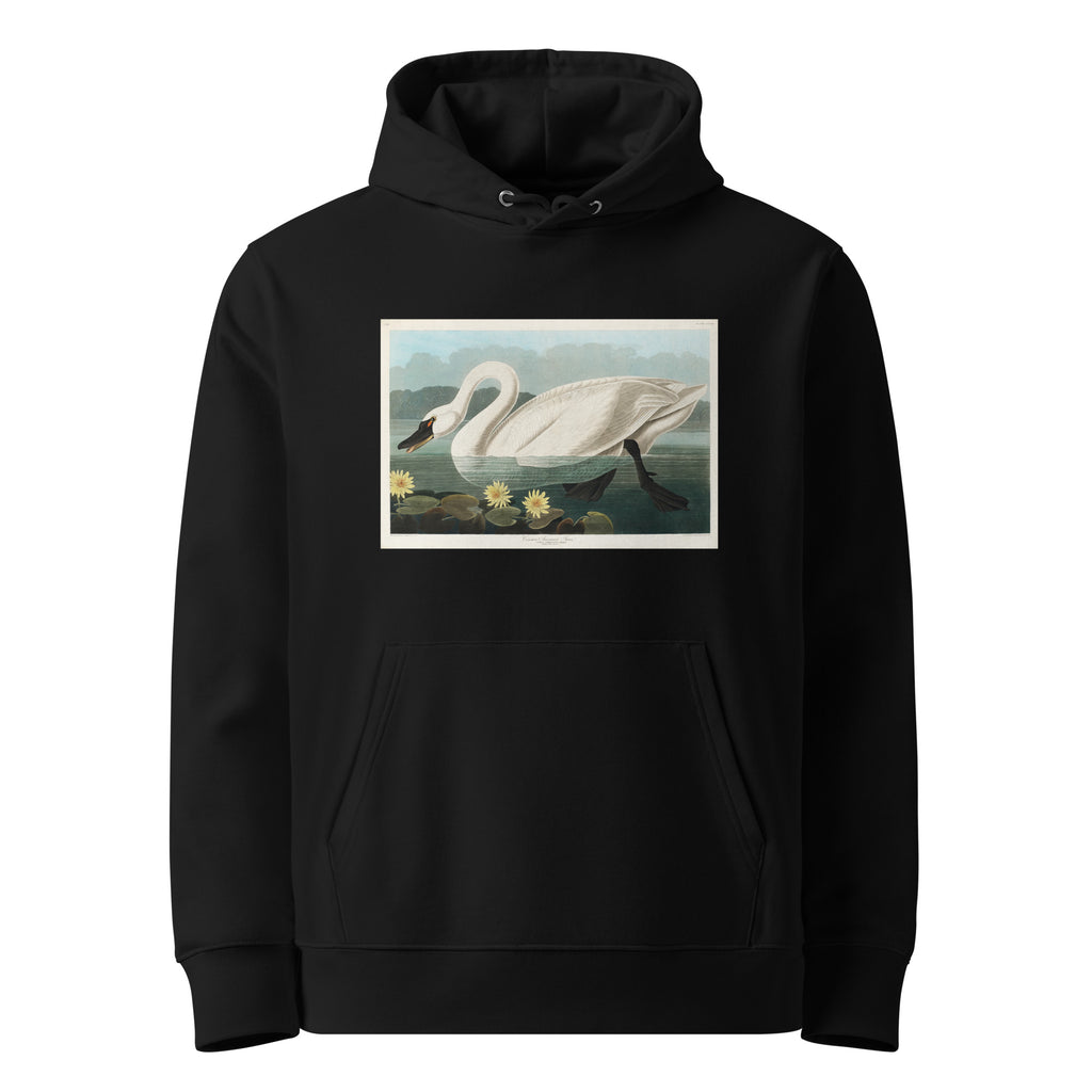 Black Hoodie Common American Swan - John James Audubon 1827 Premium
