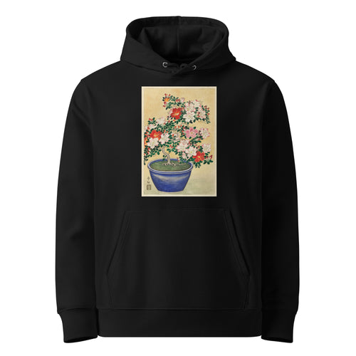 Black Hoodie Blooming Azalea In Blue Pot - Ohara Koson 1920 Premium