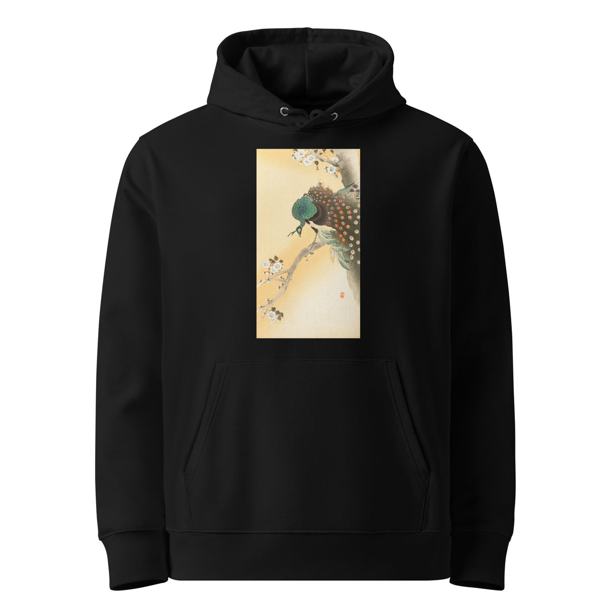 Black Hoodie Peacock On A Cherry Blossom Tree - Ohara Koson 1900 Premium