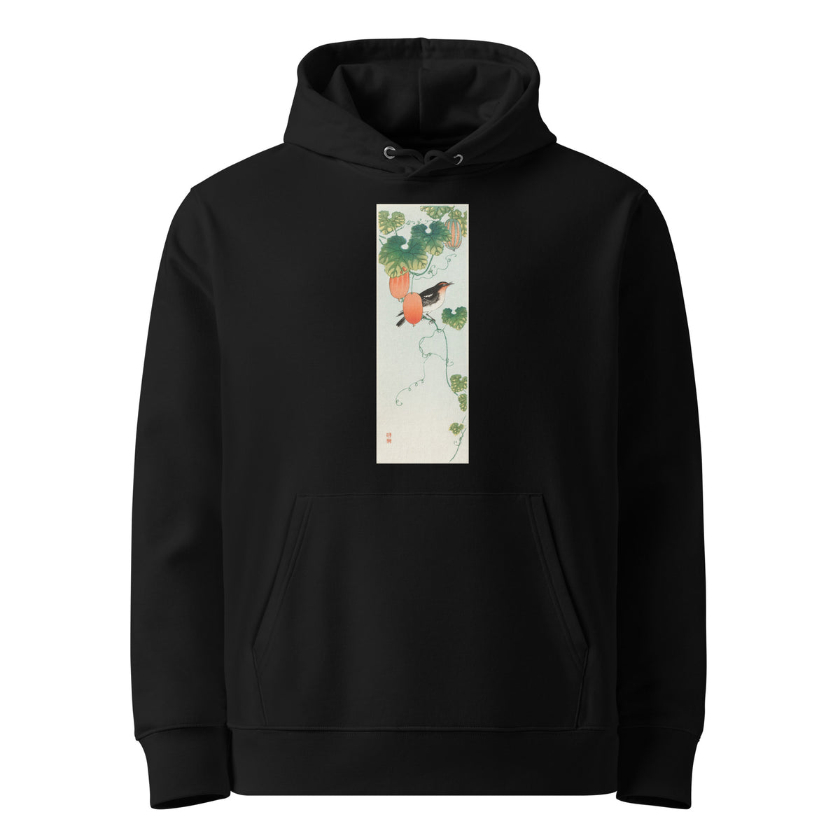 Black Hoodie Songbird In Cucumber Plant - Ohara Koson 1925 Premium