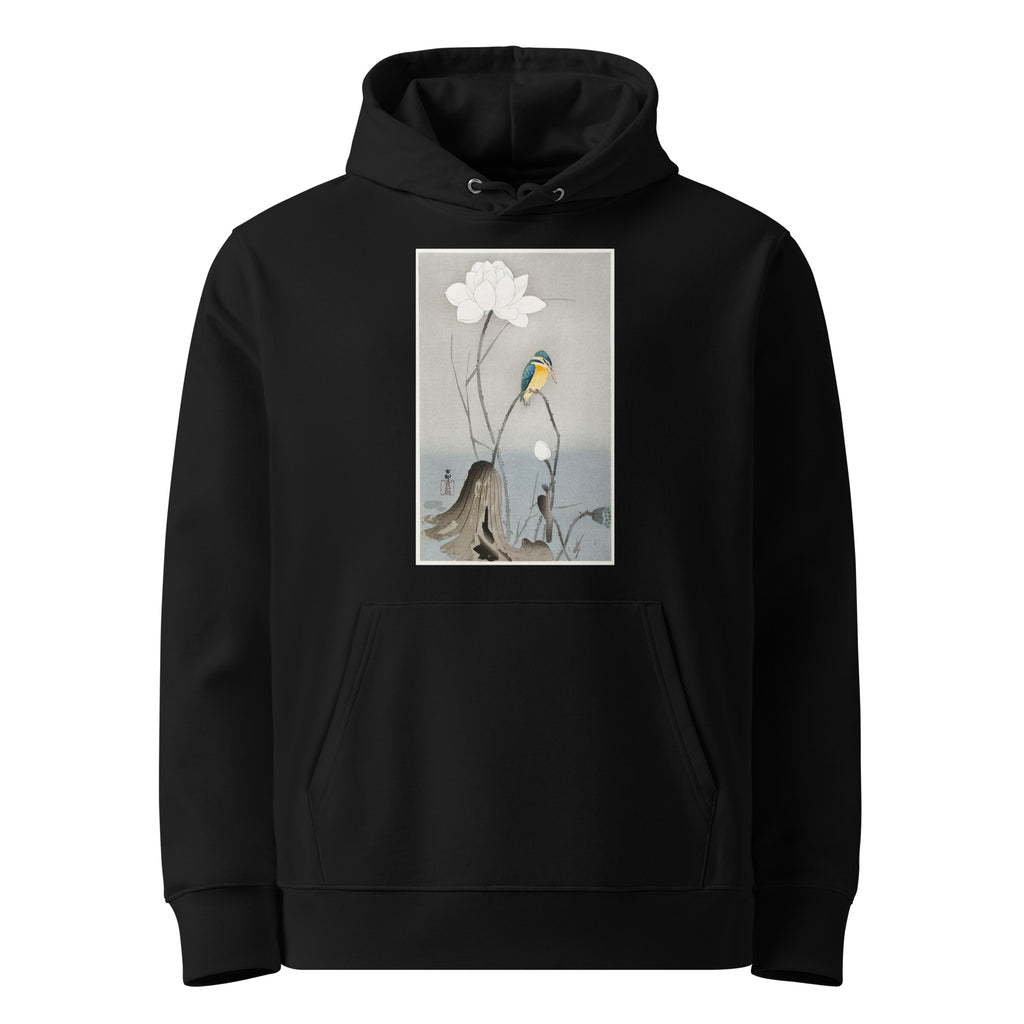 Black Hoodie Kingfisher With Lotus Flower - Ohara Koson 1900 Premium