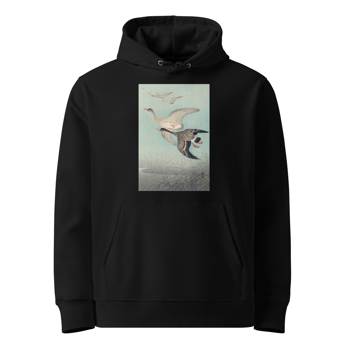 Black Hoodie Great Geese In Flight - Ohara Koson 1925 Premium