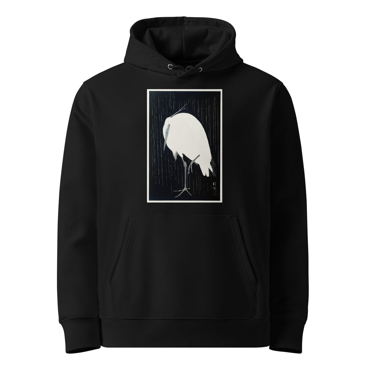Black Hoodie Egret In The Rain - Ohara Koson 1925 Premium